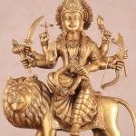 Large Superfine Brass Durga Mata Statue | 21.5" Antique Golden Art | 20kg Sacred Masterpiece | Divine Temple Beauty | Jaipurio